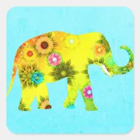 Pretty Colorful Artsy Elephant Sticker