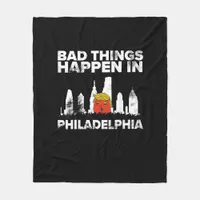 Bad Happen Philadelphia Halloween Spooky Trumpkin Fleece Blanket
