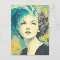 Brain Waves Collage Postcard