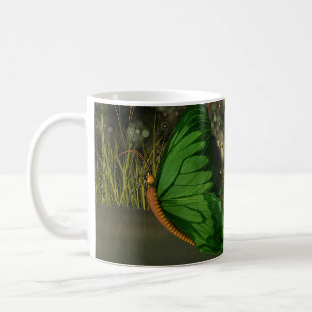 Cute Fairy in Boat with Fireflies Coffee Mug