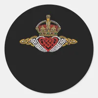 Skeleton Claddagh Color Classic Round Sticker