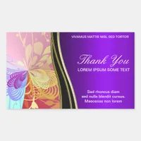 Purple Shine Abstract Thank You Sticker