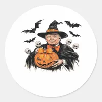 Halloween Spooky Pumpkin Classic Round Sticker