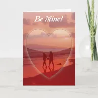 Couple on the Beach Valentine Holiday Card