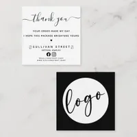 Logo Thank You Order Made My Day Packaging Insert