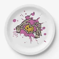 Skeleton Hand Heart Show Classic Style Paper Plates
