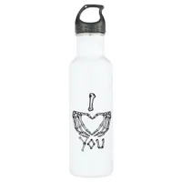 Skeleton Hands Making A Heart  Stainless Steel Water Bottle