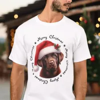 Christmas Dog Festive Chocolate Labrador Retriever T-Shirt