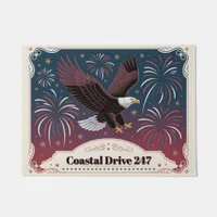 Patriotic Eagle Personalized Address Number Custom Doormat