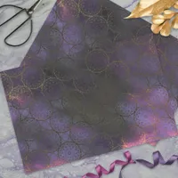 Distressed Ornate Dark Purple Pink Gold Damask  Tissue Paper