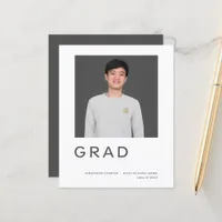 Budget Grad Photo Simple Graduation Announcement