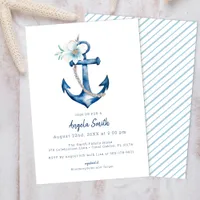 Coastal Nautical Baby Shower Invitation | Blue Anc