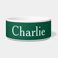 Custom Personalized Name Photo Art Hunter Green Bowl