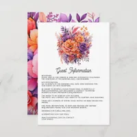 Tangerine, Hot-Pink & Royal Purple Guest Details Enclosure Card