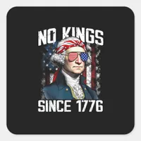 No Kings In America Since 1776 Distressed USA Square Sticker