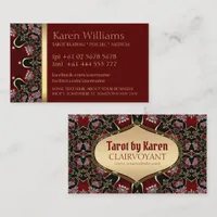 Red Diamond Golden Goddess Tarot Business Cards