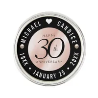 Elegant 30th Pearl Wedding Anniversary Celebration Lapel Pin