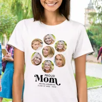 Proud MOM Modern Custom 7 Photo Collage Graduation T-Shirt
