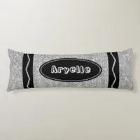 Platinum Silver Glitter Crayon Body Pillow + Name