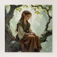 Elven Girl in Vintage Dress  Jigsaw Puzzle