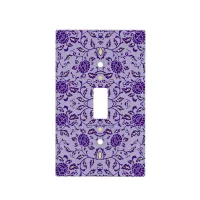 Elegant Flowery Purple Damask Light Switch Cover