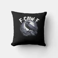 F-Caw-F Minimal Clean Throw Pillow