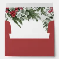 Rustic Pine Berries Winter Christmas Wedding Envelope