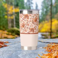 Abstract Floral Watercolor Pattern Autumn Colors Insulated Tumbler