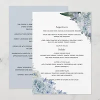 Dusty Blue Watercolor floral Wedding Menu