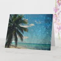 Caribbean Blue Feliz Cumpleanos Hermana Birthday Card