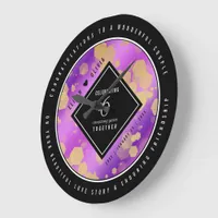 Elegant 6th Amethyst Wedding Anniversary Large Clock
