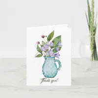 Watercolor Sweet Pea Flowers Thank You  Card