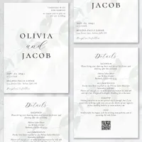 Eucalyptus All in One Wedding QR code Invitation