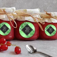 Elegant 20th Emerald Wedding Anniversary Classic Round Sticker