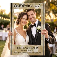 Elegant 1st Paper Wedding Anniversary Celebration Selfie Frame