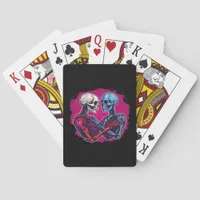 Skeleton Hands Holding Heart Retro Tattoo Style Poker Cards