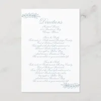 Rustic Watercolor Dusty Blue Nature Leafy Wedding Enclosure Card