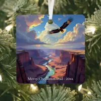 Eagle Themed Personalized Christmas Metal Ornament
