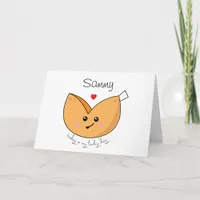 Cute Kawaii Good Luck Fortune Cookie Lucky Day Card