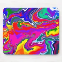 Rainbow River Fluid Art Mouse Pad