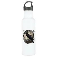 F-Caw-F Funny Raven Pun Gothic Crow Humor Retro Cl Stainless Steel Water Bottle