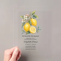 Main Squeeze Amalfi Coast Lemon Bachelorette Party Acrylic Invitations