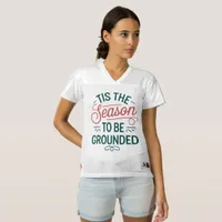  Festive "Tis the Season to Be Grounded"  Women's Football Jersey