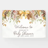 Fall Foliage Floral Baby Shower Welcome Banner