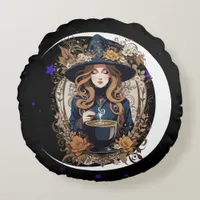 Witchy Kitchen Round Pillow