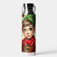 Whimsical Cartoon Elf | Christmas   Water Bottle
