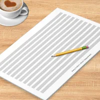 Music Manuscript Paper 12 Staff Landscape Format Notepad