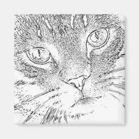 Adult Coloring Magnet: Cat Face Magnet