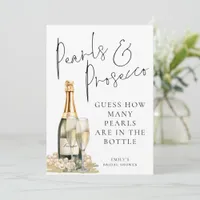 Pearls Prosecco Guess How Many Bridal Shower Game Invitation