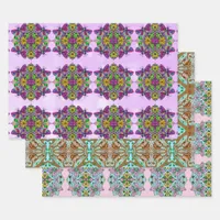 Owl, Butterfly and Dragonflies Birthday Wrapping Paper Sheets